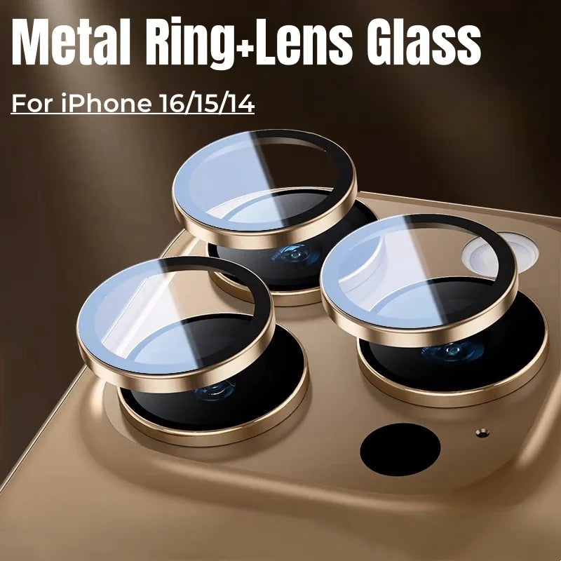 2-3PCS Metal Camera Protector For iPhone 16 15 14 Pro Max Alloy Ring Lens Glass For Iphone 15pro Back Lens Cap