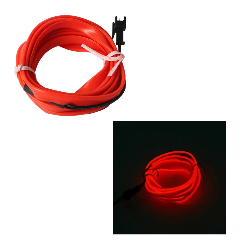 5M Car Environment El Wire LED USB Flexible Neon Interior Lights Assembly Light For Automotive Decoration Lighting Accessories 