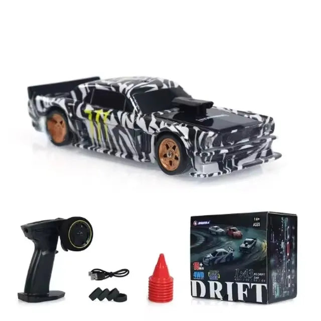 2.4G High speed Drift Rc Car 1/43 4WD Remote Control Car Four Wheel Drive Radio Controlled Mini GTR Racing Model Boy Toy Gift 