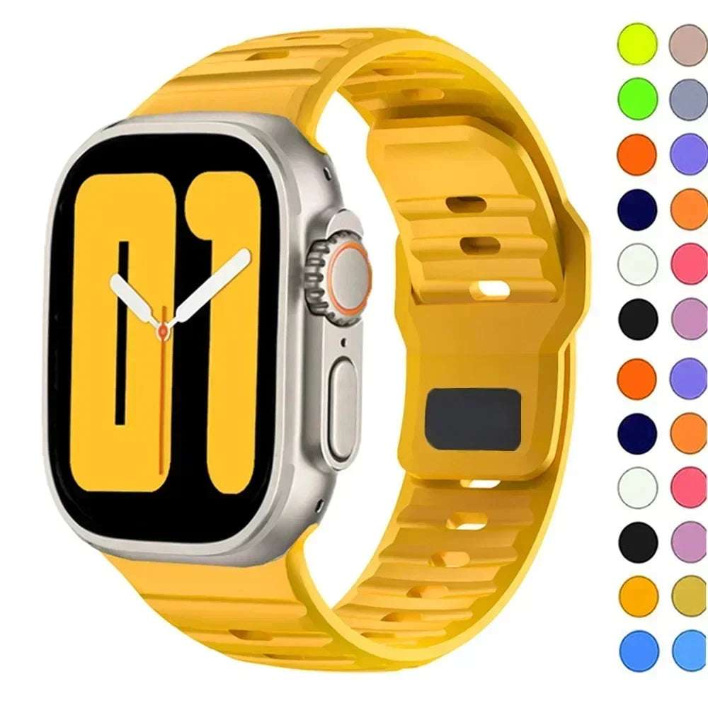 Sport Strap For Apple Watch Ultra band 49mm 45mm 40mm 44mm 42mm 41mm 38mm Silicone Air hole Bracelet iWatch Serie 8 7 6 SE 5 4 3