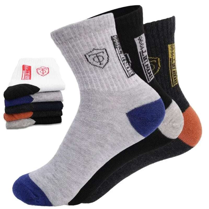 5Pairs Breathable Cotton Sports Stockings Men Bamboo Fiber Autumn and Winter Men Socks Sweat Absorption Deodorant Business Sox