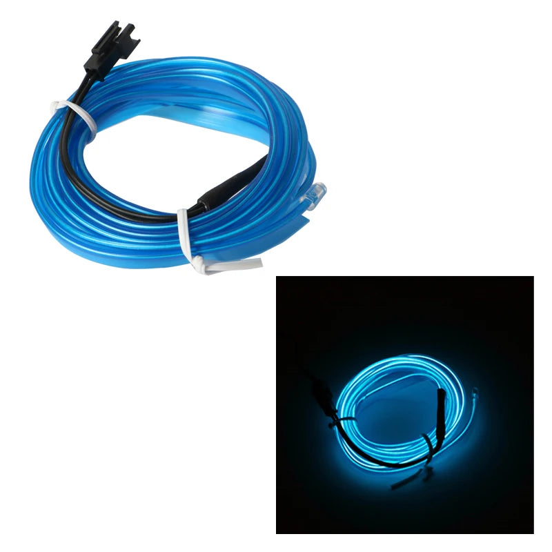 5M Car Environment El Wire LED USB Flexible Neon Interior Lights Assembly Light For Automotive Decoration Lighting Accessories 