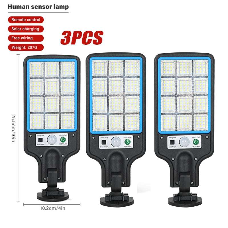 1~4PCS Solar Lights Outdoor With 3 Modes Waterproof Motion Sensor Security Lighting LED Wall Street Lamp for Garden 108/117COB