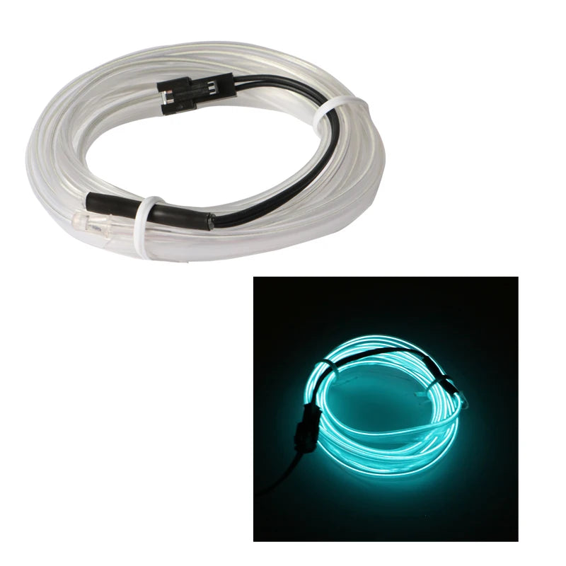 5M Car Environment El Wire LED USB Flexible Neon Interior Lights Assembly Light For Automotive Decoration Lighting Accessories 