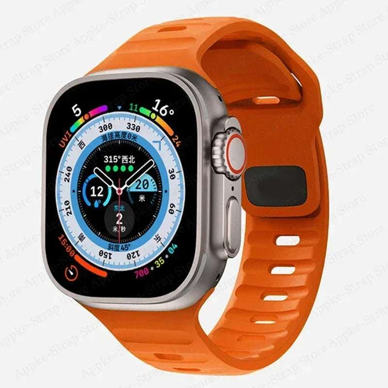 Sport Strap For Apple Watch Ultra band 49mm 45mm 40mm 44mm 42mm 41mm 38mm Silicone Air hole Bracelet iWatch Serie 8 7 6 SE 5 4 3