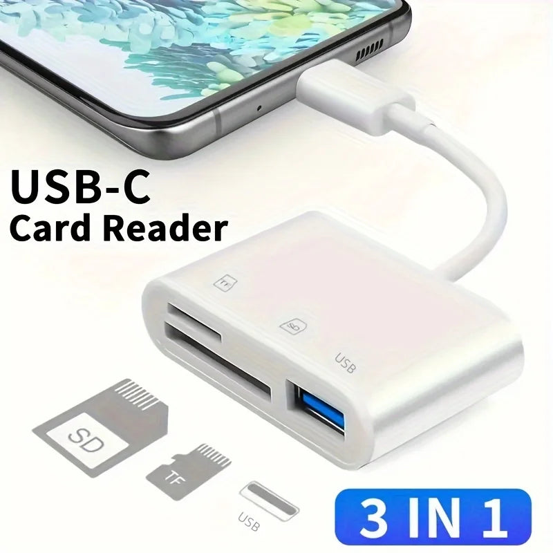 USB Type C Adapter Hub 3 in 1 Data Transfer Type C USB Converter Adapter For iPhone15 Macbook Huawei Samsung S21 S20 Xiaomi OPPO