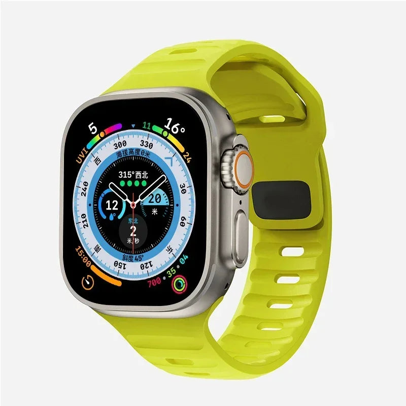 Soft Silicone Strap For Apple Watch Band Ultra 2 49mm 44mm 45mm 42mm 41mm 42mm sport Watchband iwatch Serise 5 6 7 8 9  bracelet