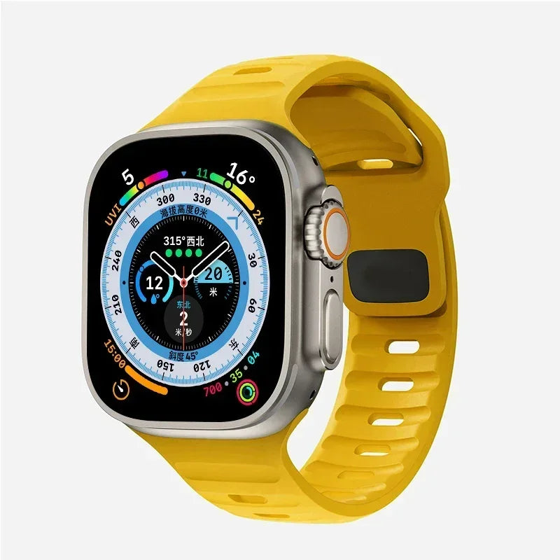 Soft Silicone Strap For Apple Watch Band Ultra 2 49mm 44mm 45mm 42mm 41mm 42mm sport Watchband iwatch Serise 5 6 7 8 9  bracelet