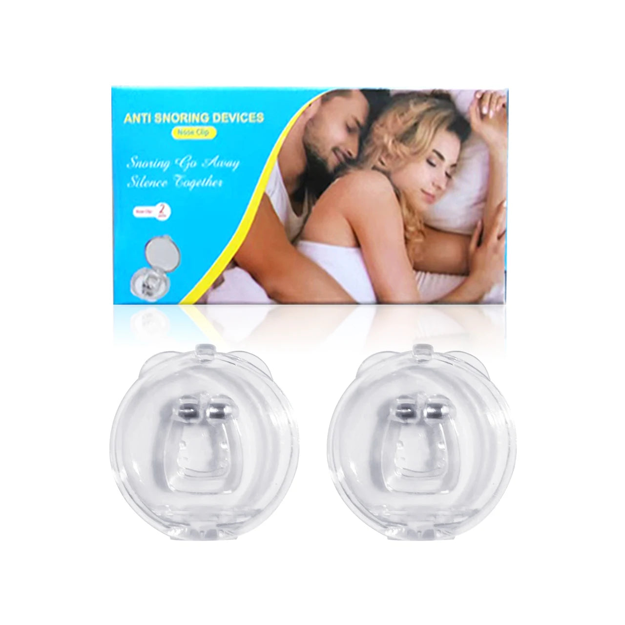 Anti Snore Stop Snoring Nose Clip Silicone Magnetic Sleep Tray Sleeping Aid Apnea Guard Night Device with Case Anti