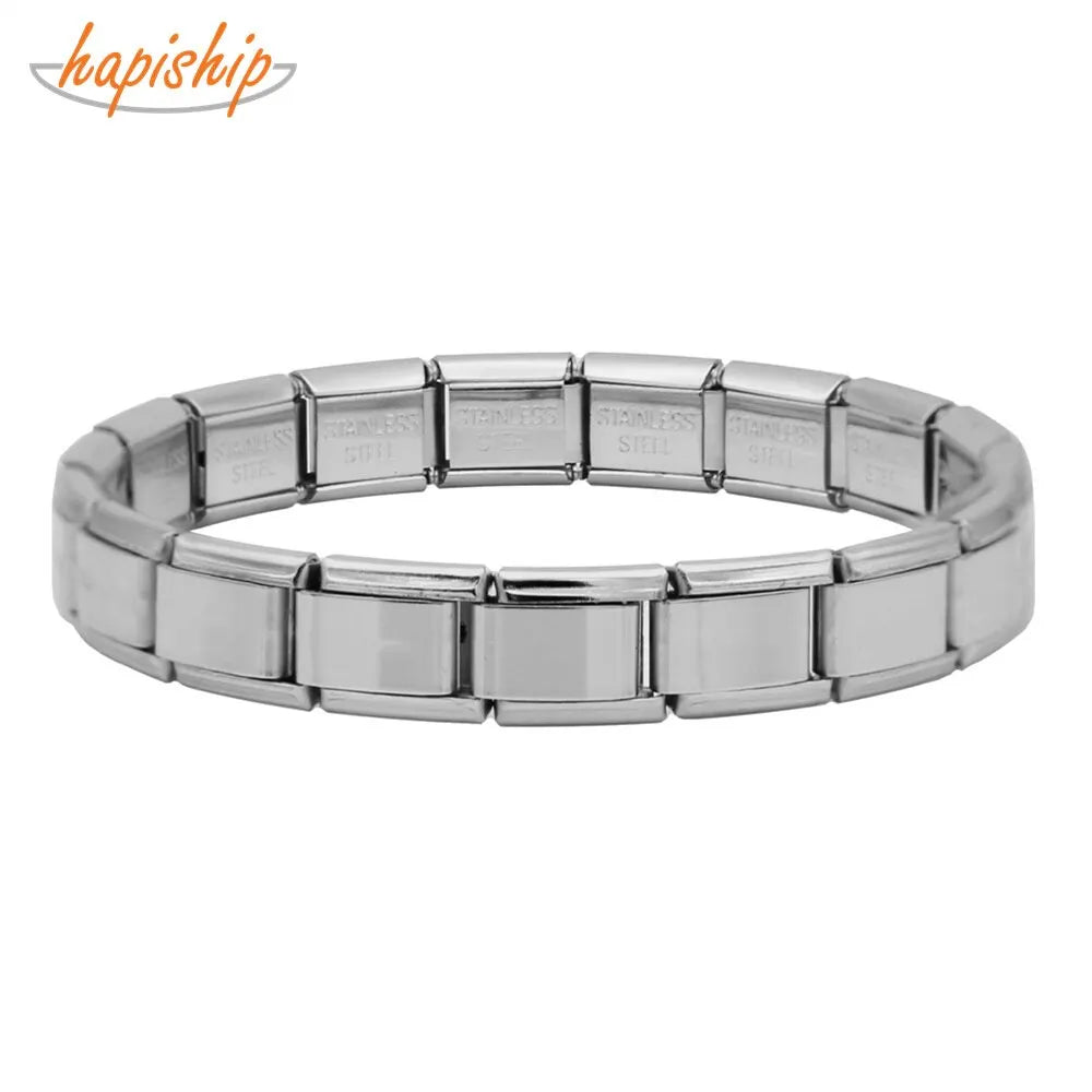 9 mm Wide Stainless Steel Bracelets Simple Trendy Style Daily Wear Silver-Color Charm Bracelet For Women On Party Unisex Style