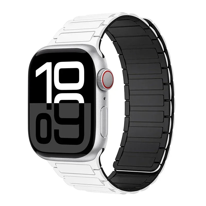 Magnetic Strap for Apple Watch Band 45mm 44 mm 40mm 46mm 41mm 42mm 38 Silicone Bracelet iWatch Series 8 7 6 Se 9 10 Ultra2 49mm