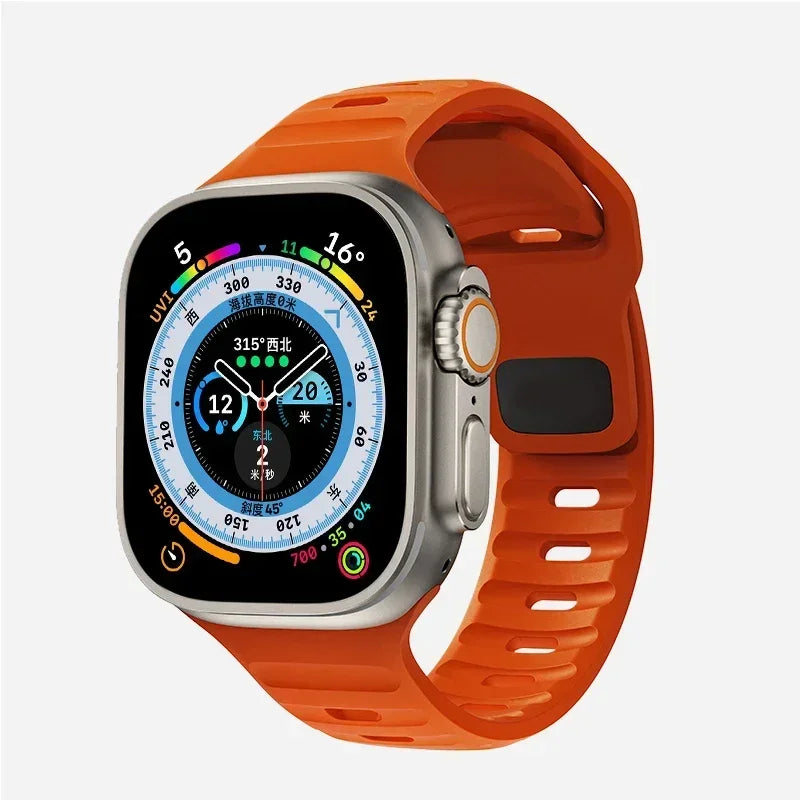 Soft Silicone Strap For Apple Watch Band Ultra 2 49mm 44mm 45mm 42mm 41mm 42mm sport Watchband iwatch Serise 5 6 7 8 9  bracelet