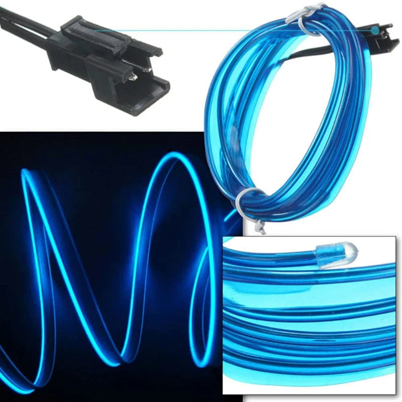 5M Car Environment El Wire LED USB Flexible Neon Interior Lights Assembly Light For Automotive Decoration Lighting Accessories 