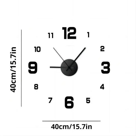 Creative Frameless DIY Wall Clock Wall Decal Home Silent Clock Living Room Office Wall Decoration 