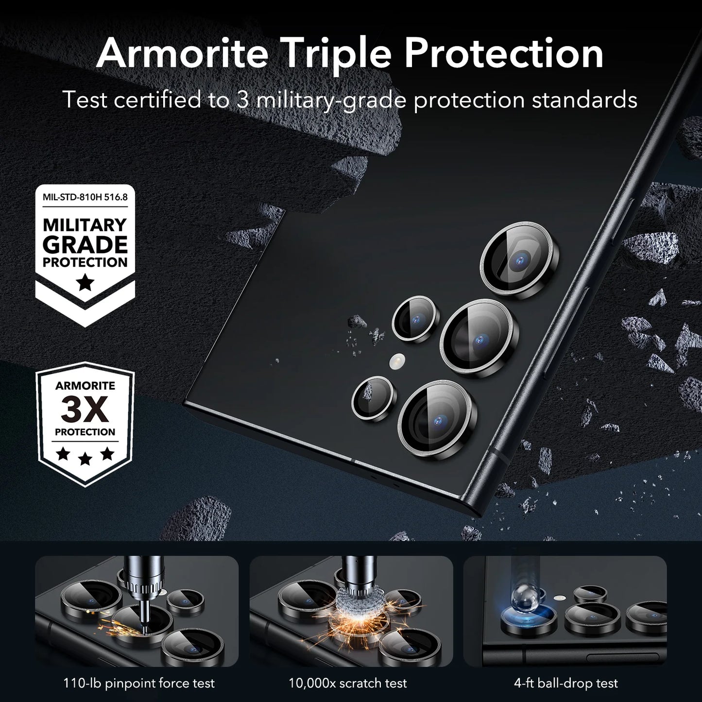 ESR for Galaxy S25 Ultra   Camera Lens Protector for Samsung S24 Ultra Armorite Scratch-Resistant Tempered Glass Lens Protector