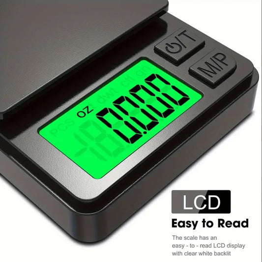 Precision Pocket Scale 1000g X 0.01g - Digital Gram Food Jewelry Ounces/Grains Scale with Backlit LCD - Mini Scale for Travel 