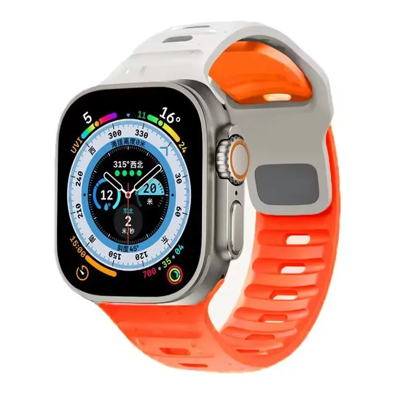 Soft Silicone Strap For Apple Watch Band Ultra 2 49mm 44mm 45mm 42mm 41mm 42mm sport Watchband iwatch Serise 5 6 7 8 9  bracelet