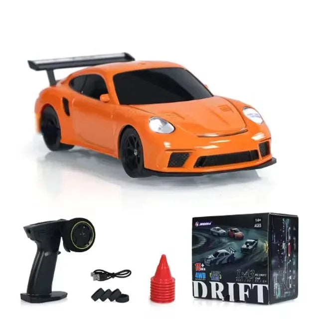 2.4G High speed Drift Rc Car 1/43 4WD Remote Control Car Four Wheel Drive Radio Controlled Mini GTR Racing Model Boy Toy Gift 