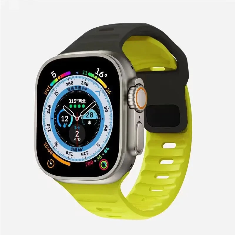 Soft Silicone Strap For Apple Watch Band Ultra 2 49mm 44mm 45mm 42mm 41mm 42mm sport Watchband iwatch Serise 5 6 7 8 9  bracelet