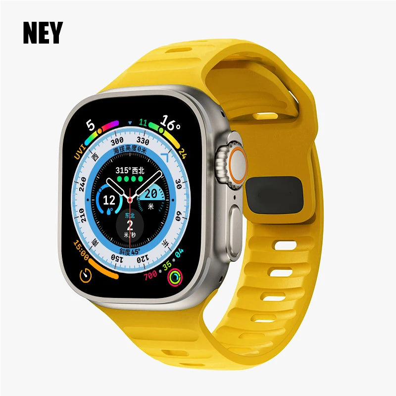 Sport Strap For Apple Watch Ultra band 49mm 45mm 40mm 44mm 42mm 41mm 38mm Silicone Air hole Bracelet iWatch Serie 8 7 6 SE 5 4 3