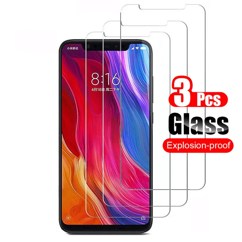 3Pcs Tempered Glass For Xiaomi Mi 8 Mi8 Lite Pro SE Screen Protector Shield For Xiaomi Mi 8 Pro SE Protective Glass Film 9H