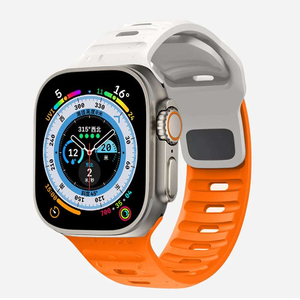 Sport Strap For Apple Watch Ultra band 49mm 45mm 40mm 44mm 42mm 41mm 38mm Silicone Air hole Bracelet iWatch Serie 8 7 6 SE 5 4 3