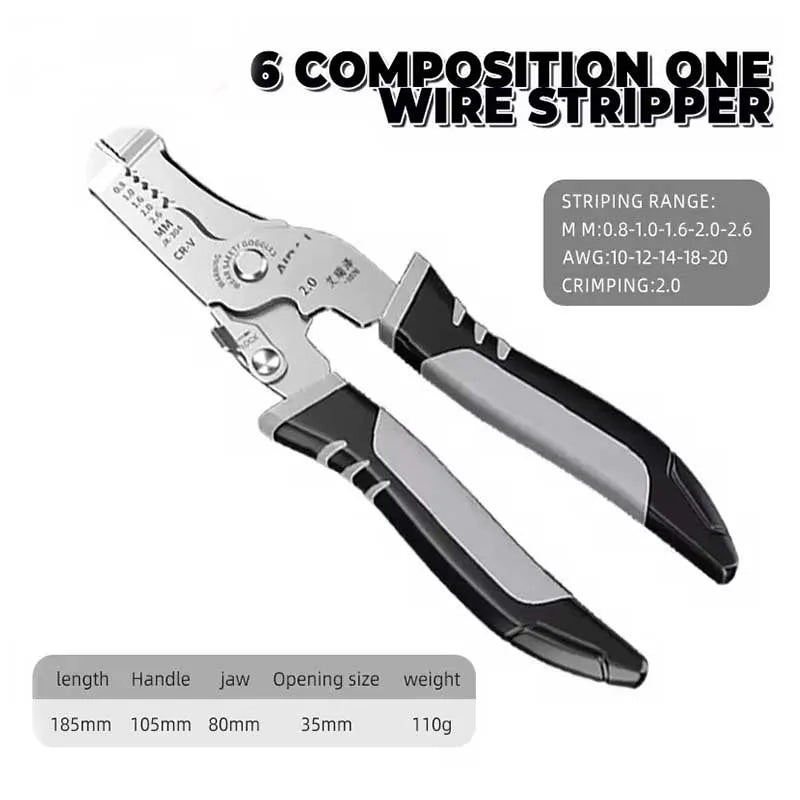 Multi functional Professional Electrician Wire Tool Cable Wire Stripper Cutter Crimper Automatic Crimping Stripping Plier