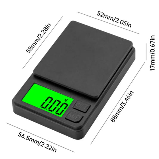 Precision Pocket Scale 1000g X 0.01g - Digital Gram Food Jewelry Ounces/Grains Scale with Backlit LCD - Mini Scale for Travel 