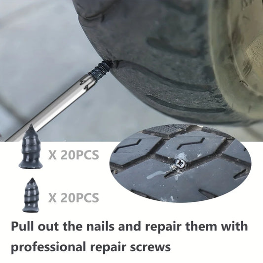 5/10pcs Vacuum Tire Repair Nail Tire Puncture Screws Motorcycle Fitting Set Tubeless Wheel Repairs Punctures Kit Patches for Car 