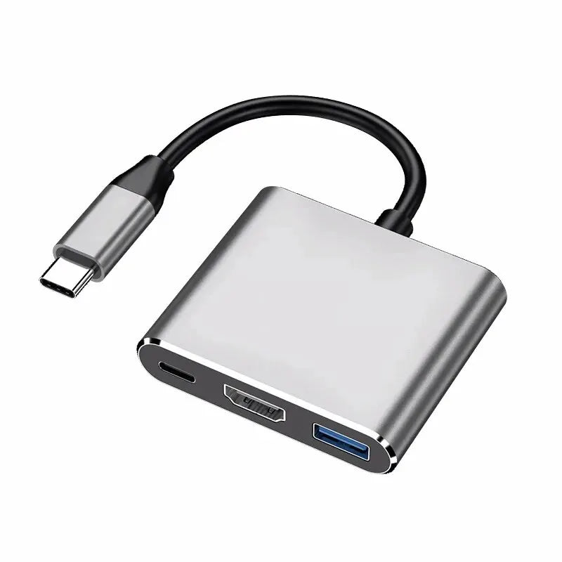 3 In 1 Usb-C Usb Hub Male To Female Hdmi-Compatible 4k Usb 3.1 Type-C To Usb 3.0 Charging Adapter For Macbook Air 12 Converter 