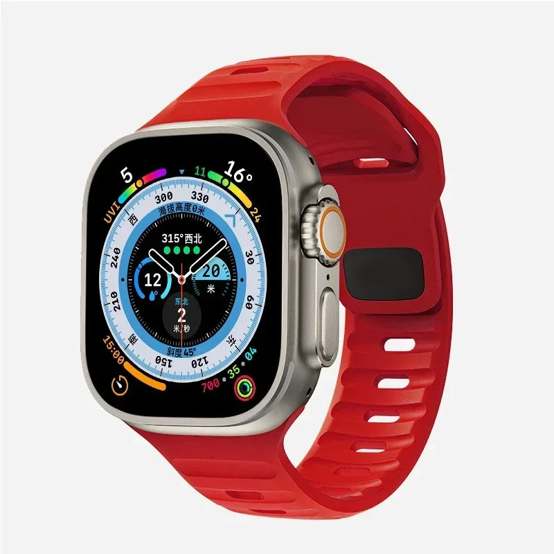 Soft Silicone Strap For Apple Watch Band Ultra 2 49mm 44mm 45mm 42mm 41mm 42mm sport Watchband iwatch Serise 5 6 7 8 9  bracelet