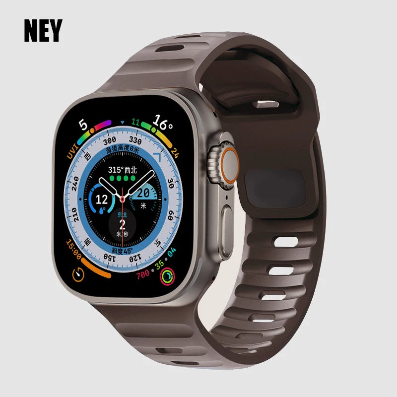 Sport Strap For Apple Watch Ultra band 49mm 45mm 40mm 44mm 42mm 41mm 38mm Silicone Air hole Bracelet iWatch Serie 8 7 6 SE 5 4 3